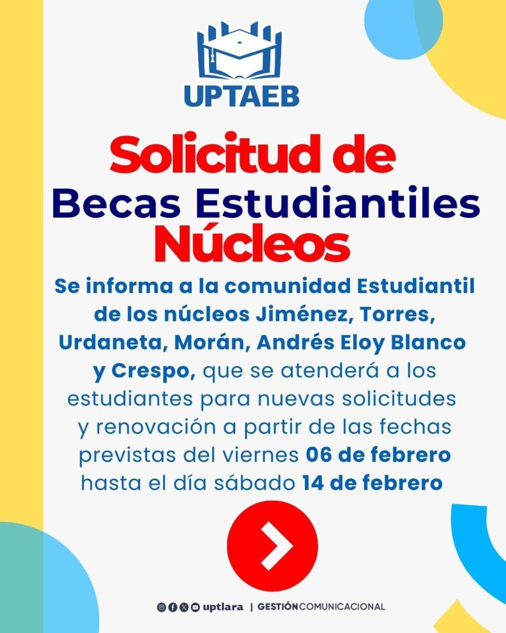 Solicitud de Becas Estudiantiles Núcleos